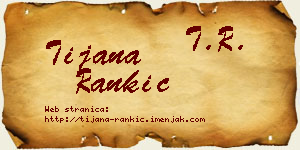 Tijana Rankić vizit kartica